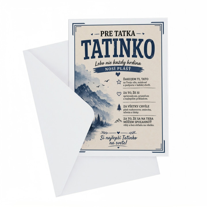 Otec hrdina - blahoželacia kartička na darček