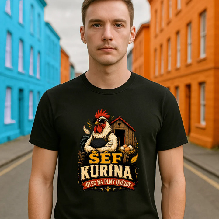Šéf kurína. Otec na plný úväzok - pánske tričko s potlačou