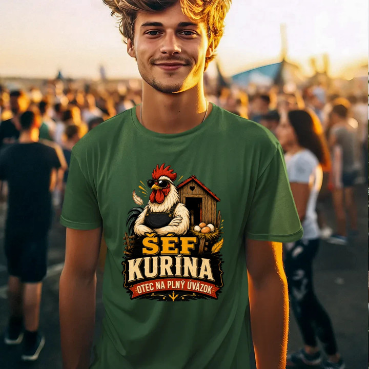 Šéf kurína. Otec na plný úväzok - pánske tričko s potlačou
