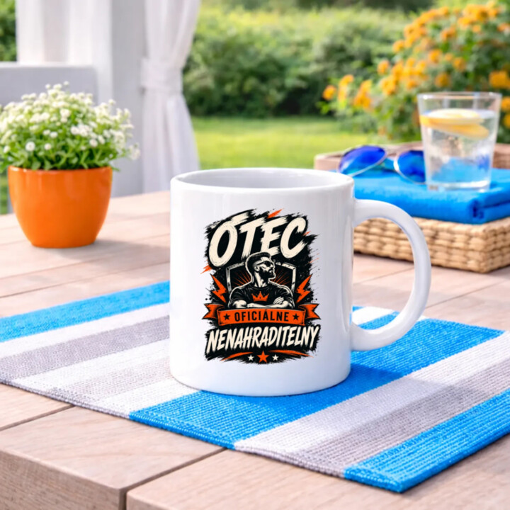Otec – oficiálne nenahraditeľný - keramický hrnček s potlačou