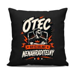 Otec – oficiálne nenahraditeľný - čierny vankúš s potlačou