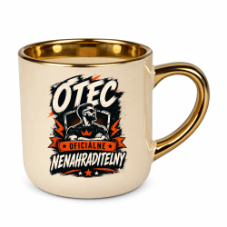 Otec – oficiálne nenahraditeľný – Elegantný hrnček na darček