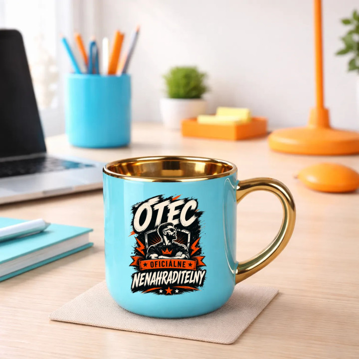 Otec – oficiálne nenahraditeľný – Elegantný hrnček na darček