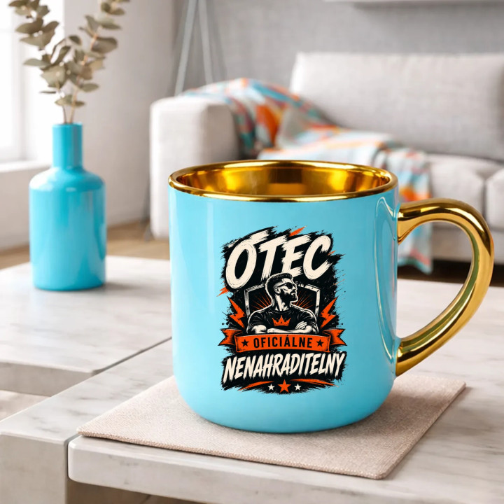 Otec – oficiálne nenahraditeľný – Elegantný hrnček na darček