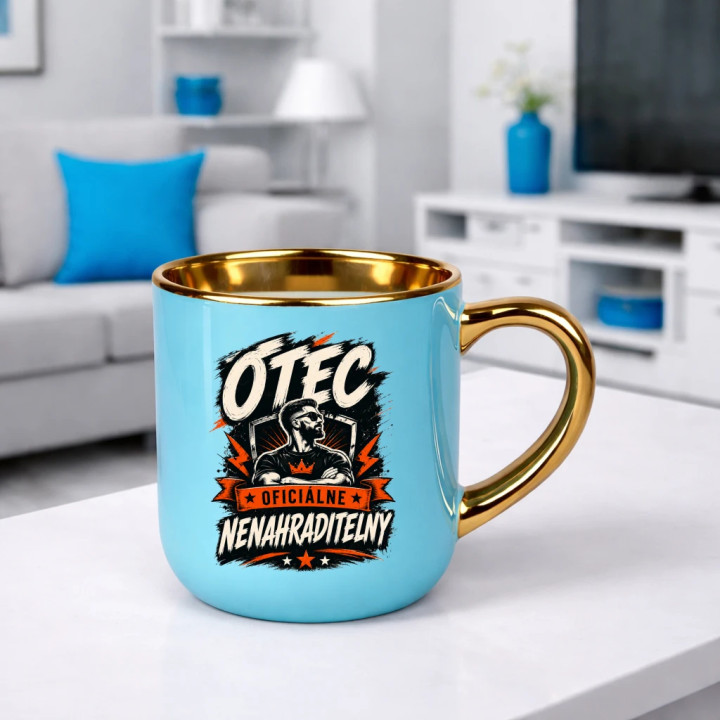 Otec – oficiálne nenahraditeľný – Elegantný hrnček na darček
