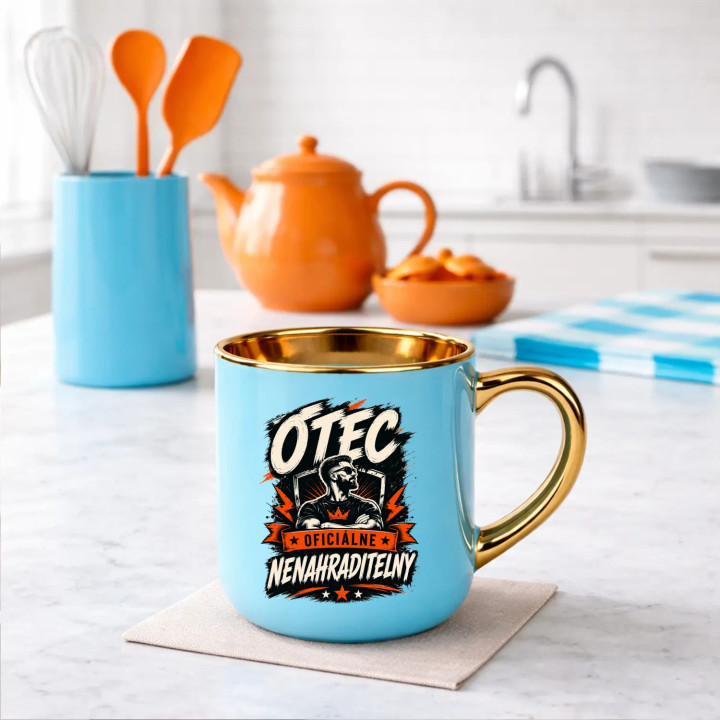 Otec – oficiálne nenahraditeľný – Elegantný hrnček na darček