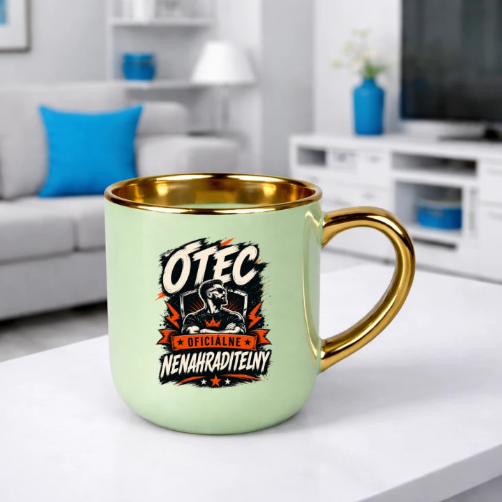 Otec – oficiálne nenahraditeľný – Elegantný hrnček na darček