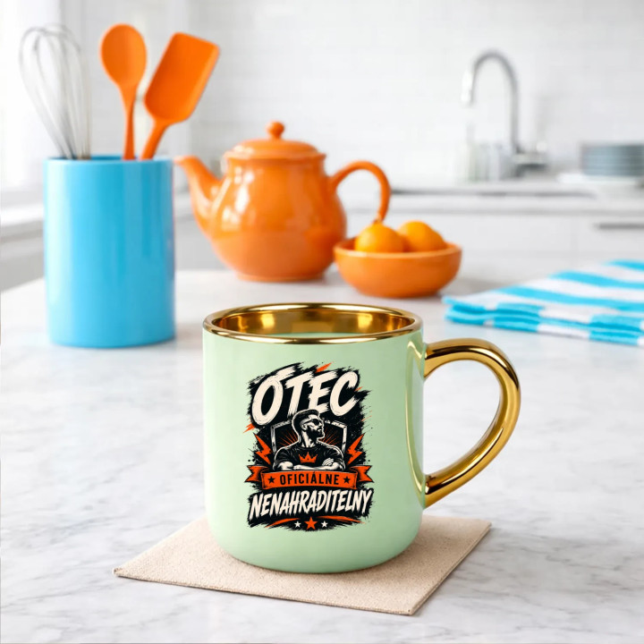Otec – oficiálne nenahraditeľný – Elegantný hrnček na darček