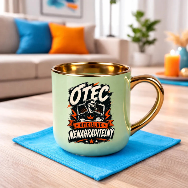 Otec – oficiálne nenahraditeľný – Elegantný hrnček na darček