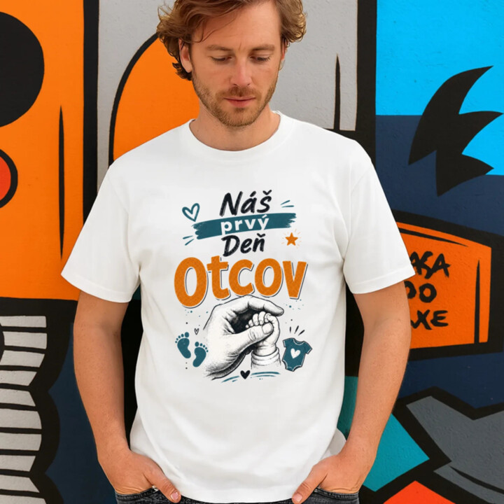 Náš prvý Deň otcov - pánske tričko s potlačou