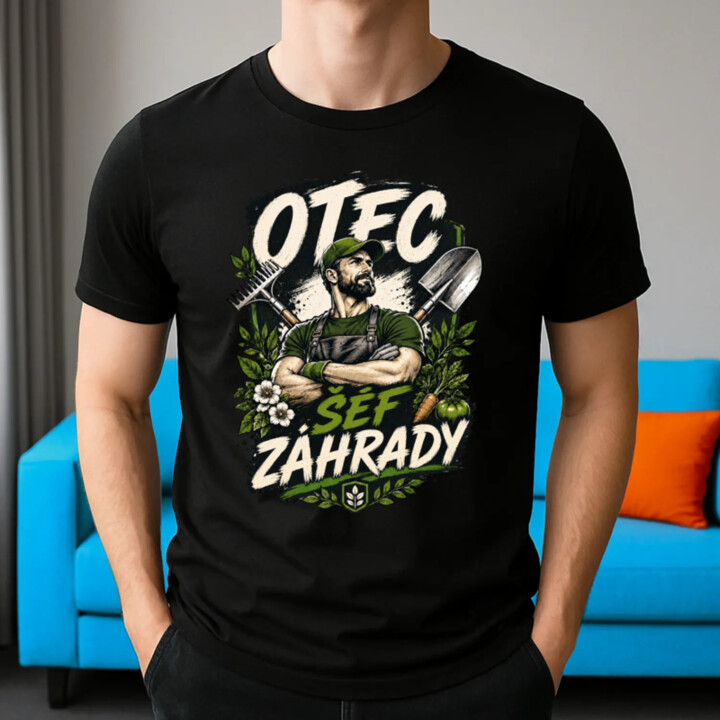 Otec šéf záhrady - pánske tričko s potlačou