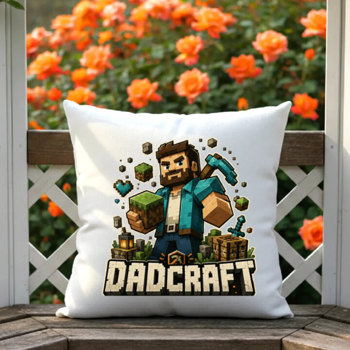 Dadcraft - vankúš s potlačou