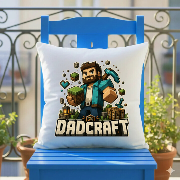 Dadcraft - vankúš s potlačou