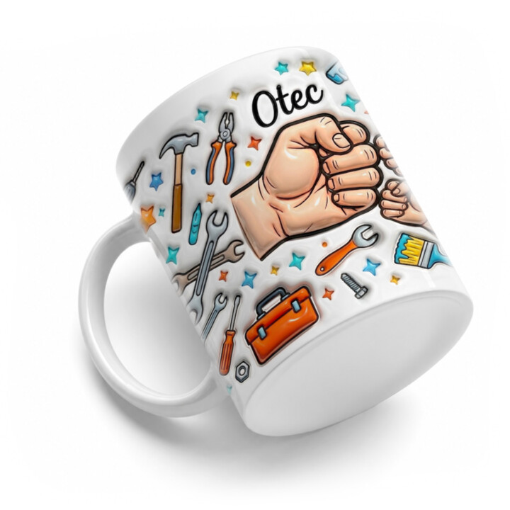 Otec, ktorý vie všetko + 2 ruky - keramický hrnček s potlačou