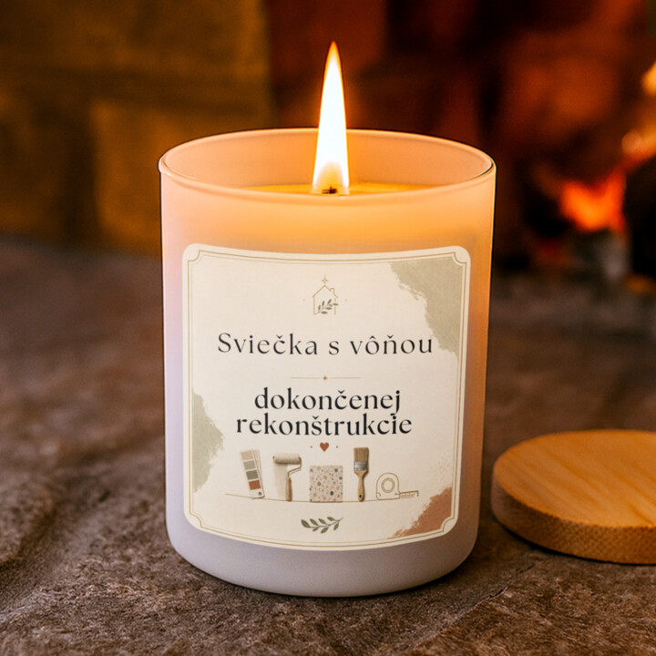 Sviečka s vôňou dokončenej rekonštrukcie - vonná sviečka ako darček