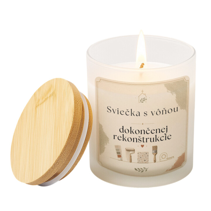 Sviečka s vôňou dokončenej rekonštrukcie - vonná sviečka ako darček