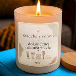 Sviečka s vôňou dokončenej rekonštrukcie - vonná sviečka ako darček