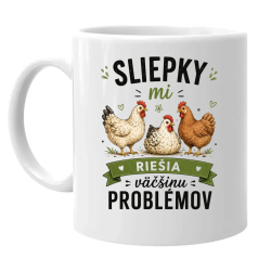 Sliepky mi riešia väčšinu problémov - keramický hrnček s potlačou