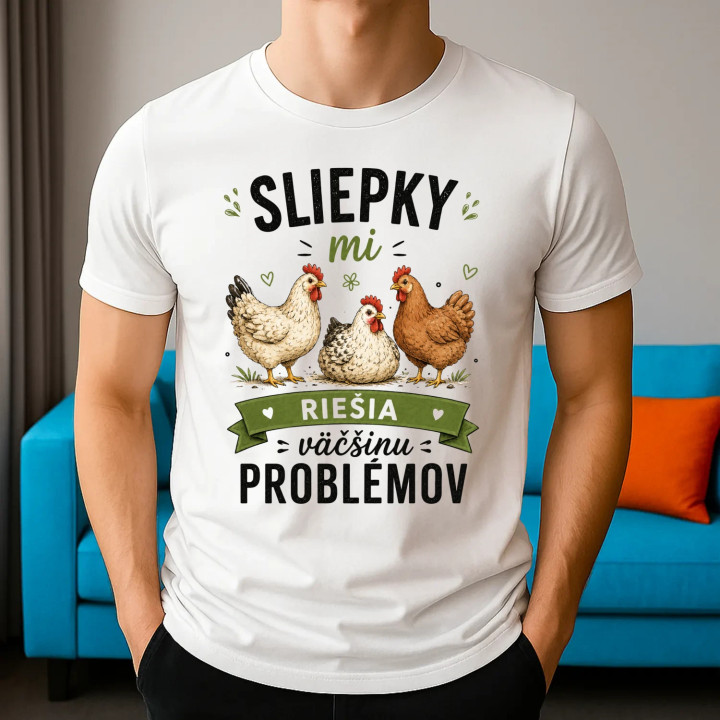 Sliepky mi riešia väčšinu problémov - pánske tričko s potlačou