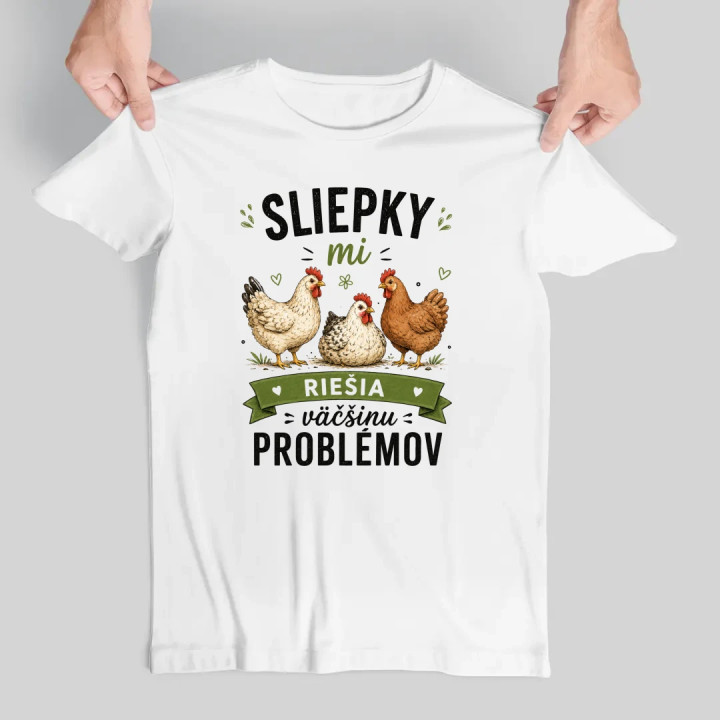 Sliepky mi riešia väčšinu problémov - pánske tričko s potlačou