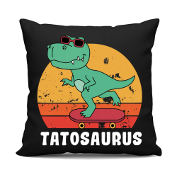 Tatosaurus - čierny vankúš s potlačou