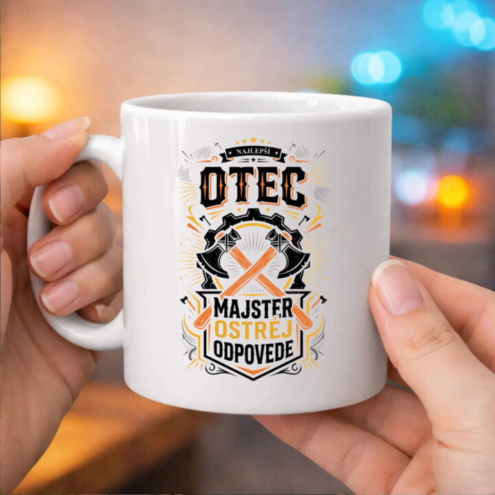 Najlepší Otec Majster Ostrou Odpovede - keramický hrnček s potlačou