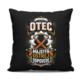 Najlepší Otec Majster Ostrou Odpovede - čierny vankúš s potlačou