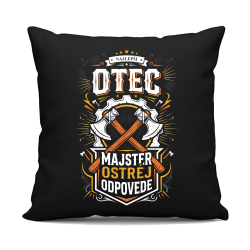 Najlepší Otec Majster Ostrou Odpovede - čierny vankúš s potlačou