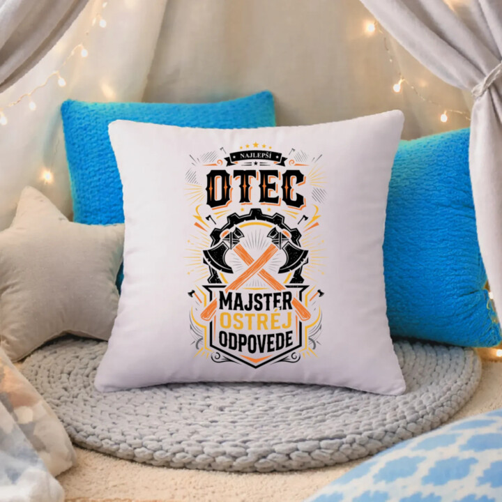 Najlepší Otec Majster Ostrou Odpovede - vankúš s potlačou