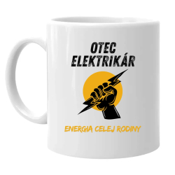 Otec elektrikár. Energia celej rodiny - keramický hrnček s potlačou