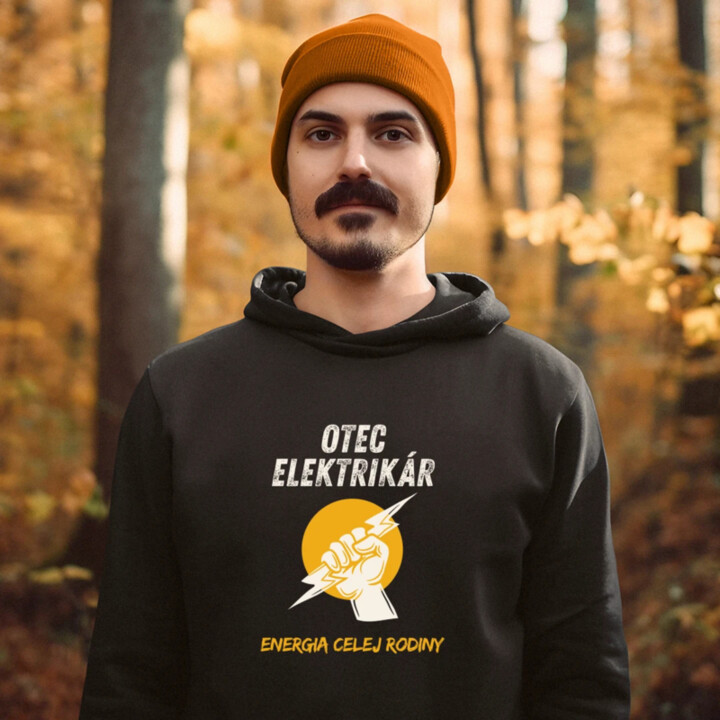 Otec elektrikár. Energia celej rodiny  - pánska mikina s potlačou