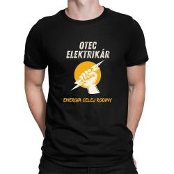 Otec elektrikár. Energia celej rodiny - pánske tričko s potlačou