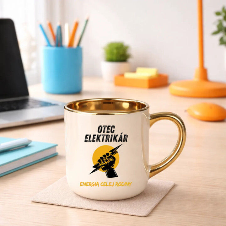 Otec elektrikár. Energia celej rodiny – Elegantný hrnček na darček