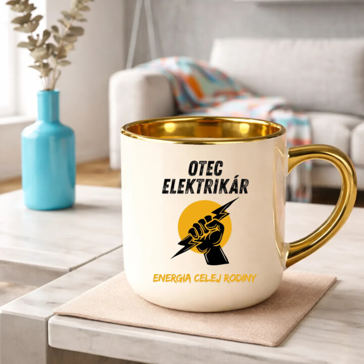 Otec elektrikár. Energia celej rodiny – Elegantný hrnček na darček