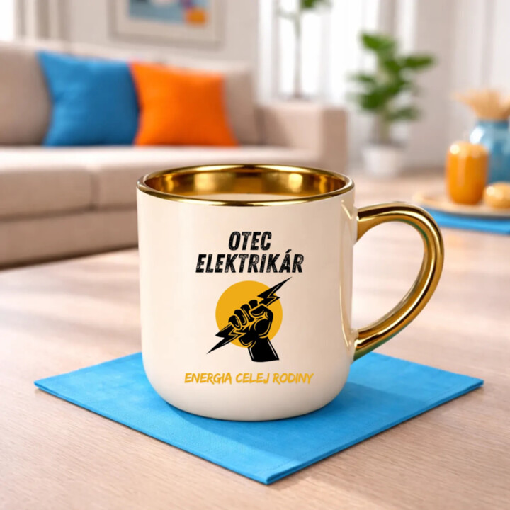 Otec elektrikár. Energia celej rodiny – Elegantný hrnček na darček