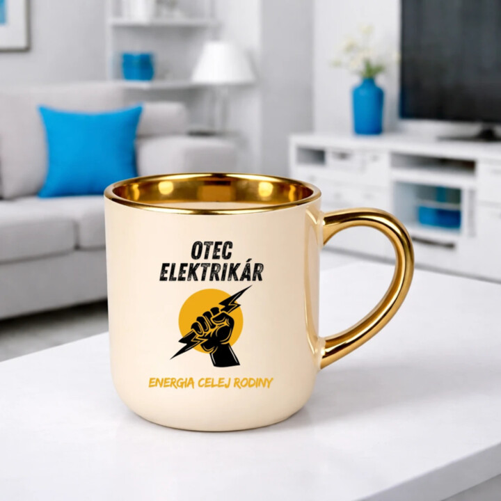 Otec elektrikár. Energia celej rodiny – Elegantný hrnček na darček