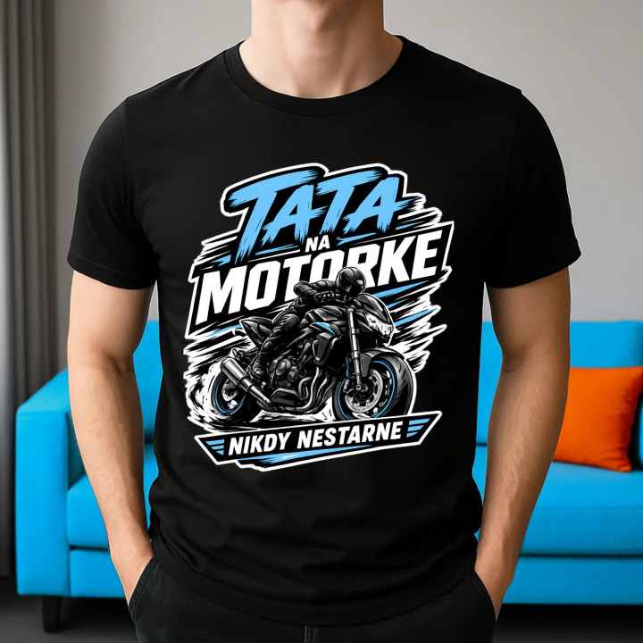Tato na motorke nikdy nestarne - pánske tričko s potlačou