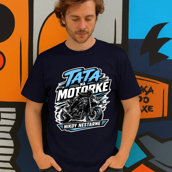 Tato na motorke nikdy nestarne - pánske tričko s potlačou