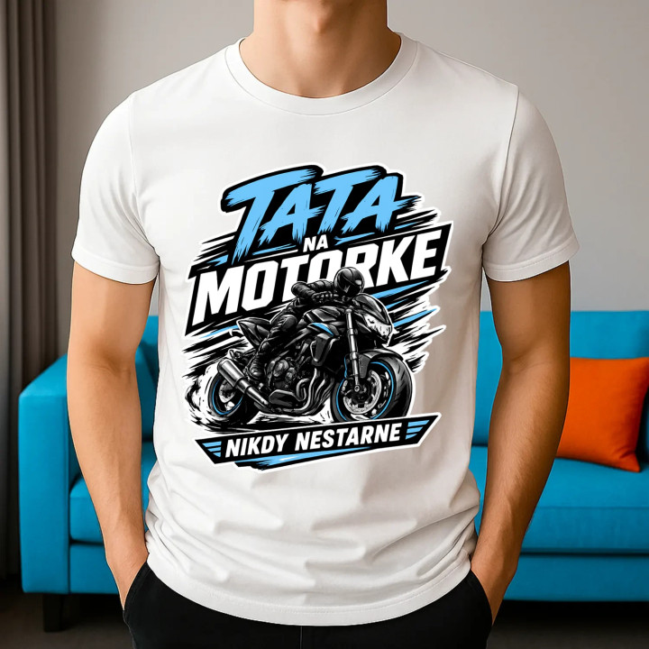 Tato na motorke nikdy nestarne - pánske tričko s potlačou