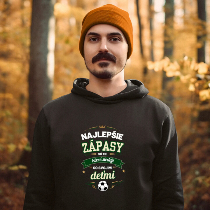 Najlepšie zápasy sú tie, ktoré sledujem so svojimi deťmi  - pánska mikina s potlačou