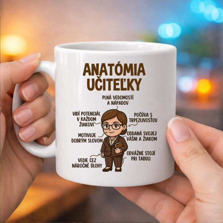 Anatómia učiteľky - keramický hrnček s potlačou