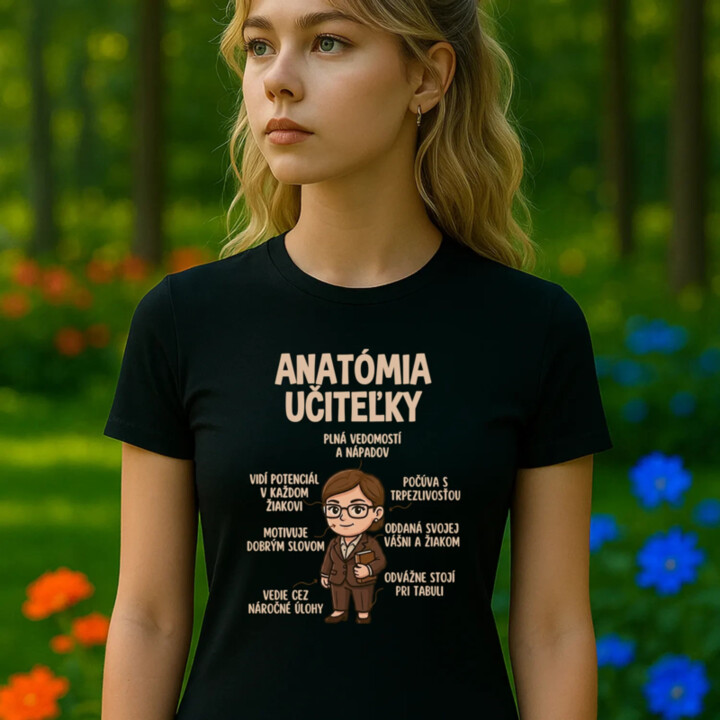 Anatómia učiteľky - dámske tričko s potlačou