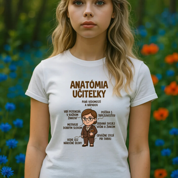 Anatómia učiteľky - dámske tričko s potlačou