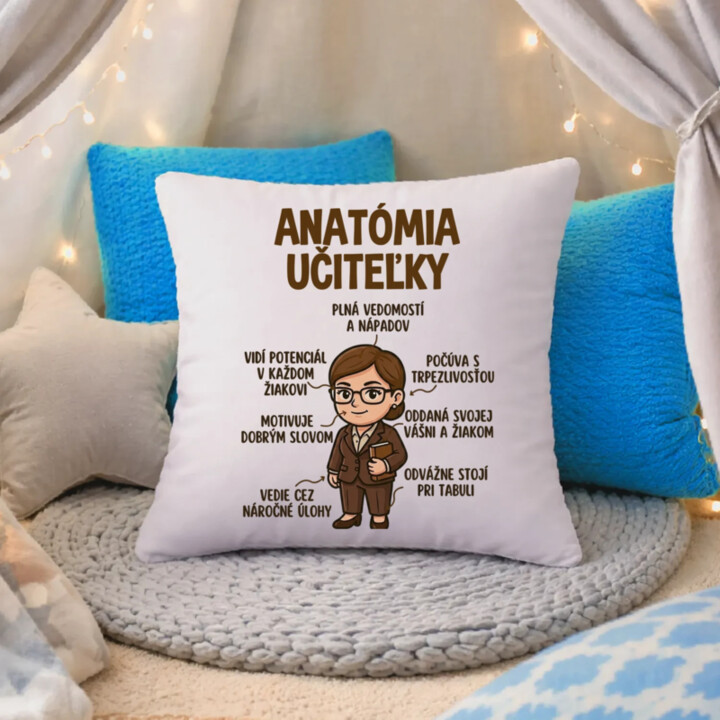 Anatómia učiteľky - vankúš s potlačou