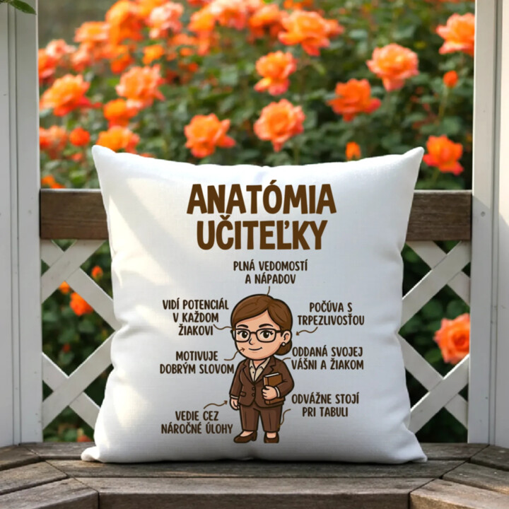 Anatómia učiteľky - vankúš s potlačou