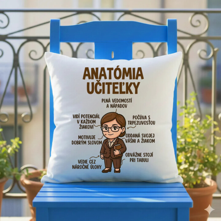 Anatómia učiteľky - vankúš s potlačou
