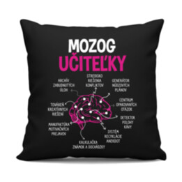 Mozog učiteľky - čierny vankúš s potlačou