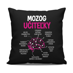 Mozog učiteľky - čierny vankúš s potlačou
