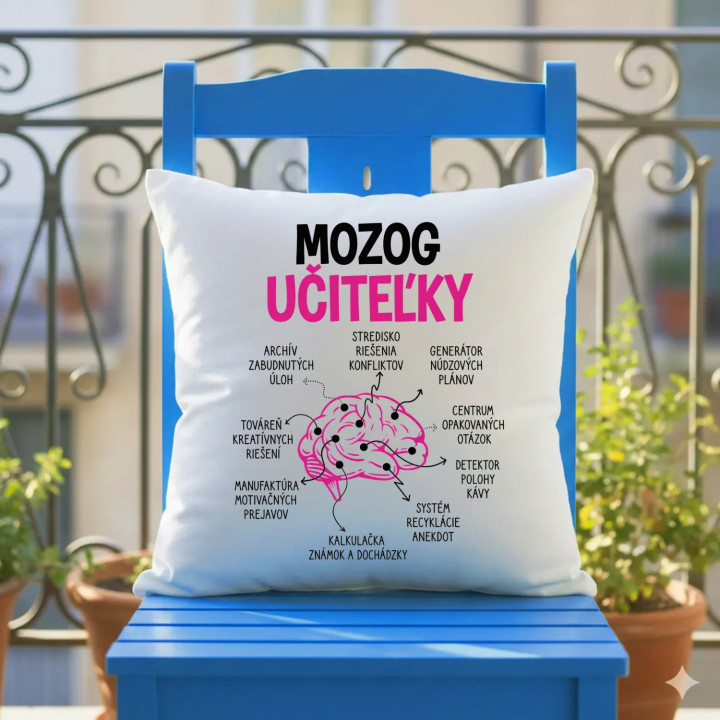 Mozog učiteľky - vankúš s potlačou