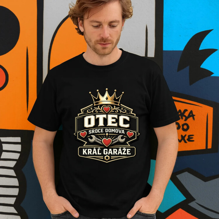Otec - srdce domova, kráľ garáže - pánske tričko s potlačou